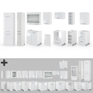 Vicco Cucina componibile Bianco lucido/bianco 355 cm , PL Antracite