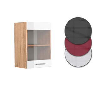 Vicco Mobile da cucina in vetro Bianco lucido 40 cm