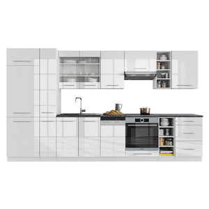Vicco Cucina componibile Bianco lucido/bianco 355 cm , PL Rovere