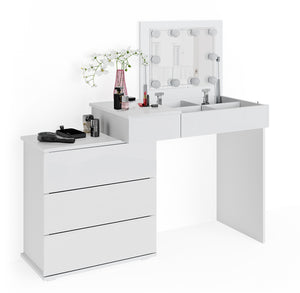 Vicco Tavolo da toeletta Bianco 117.4 cm con illuminazione a LED