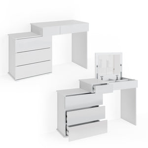 Vicco Tavolo da toeletta Bianco 117.4 cm con illuminazione a LED