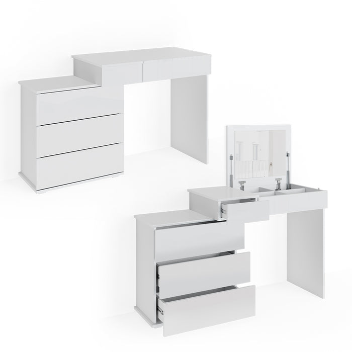 Vicco Tavolo da toeletta Bianco 117.4 cm con illuminazione a LED