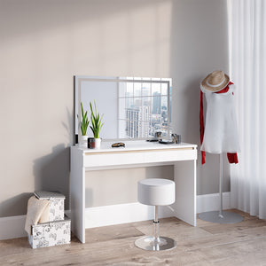 Vicco Tavolo da toeletta Bianco 120 cm con specchio e sgabello a LED