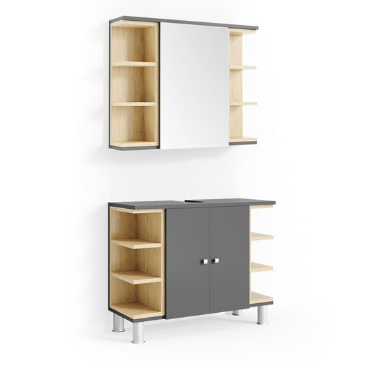 Vicco Set mobili bagno Antracite 2 parti