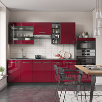 Vicco Cucina componibile Bordeaux lucido/antracite 280 cm senza piano di lavoro