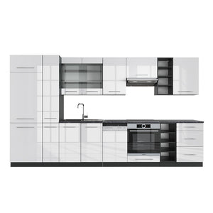 Vicco Cucina componibile Bianco lucido/antracite 355 cm , PL Antracite