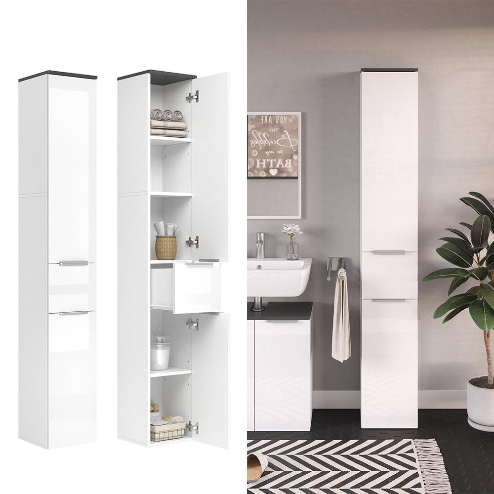 Vicco Mobile bagno alto Bianco lucido 30 x 190 cm