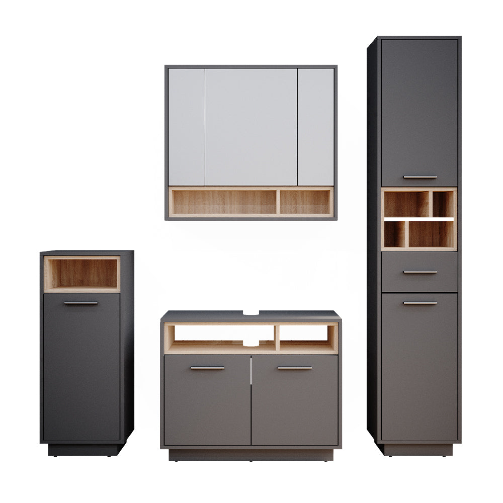 Vicco Set mobili bagno Antracite 4 parti