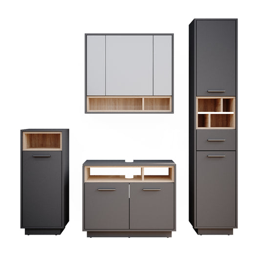 Vicco Set mobili bagno Antracite 4 parti