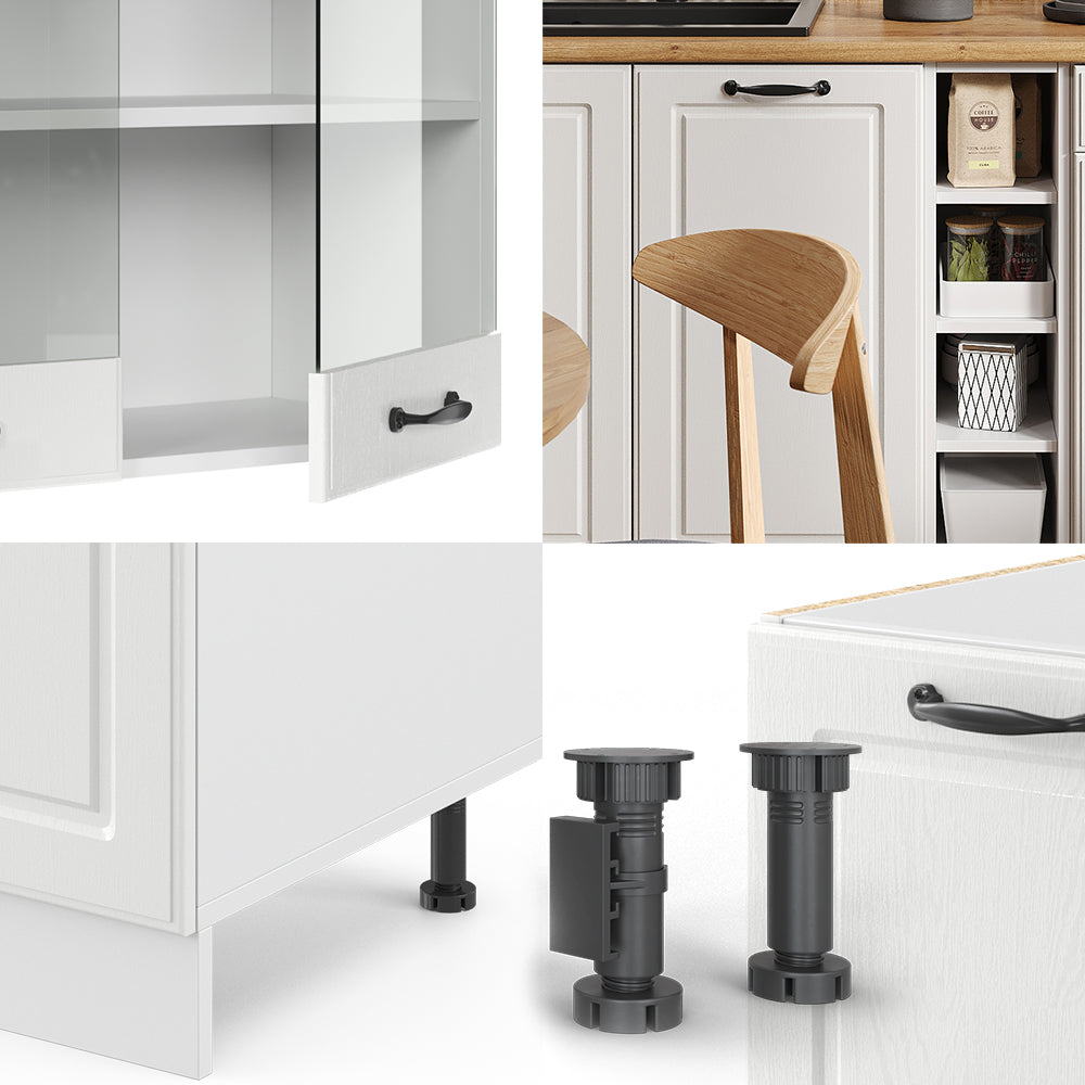 Vicco Cucina completa Casa di campagna bianca/bianco 160 cm senza piano di lavoro