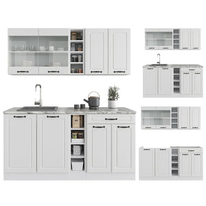 Vicco Cucina completa Casa di campagna bianca/bianco 160 cm , PL Antracite