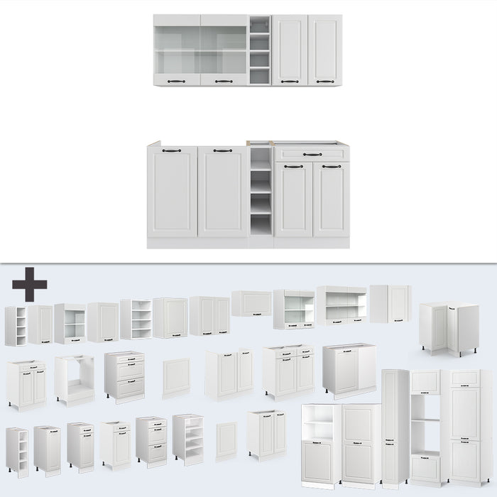 Vicco Cucina completa Casa di campagna bianca/bianco 160 cm , PL Antracite