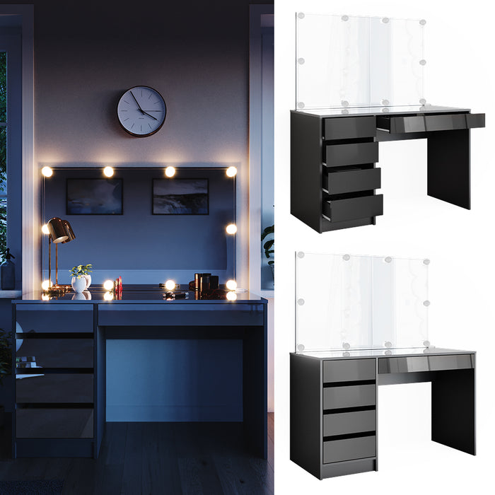 Vicco Tavolo da toeletta Antracite 55 cm con illuminazione a LED