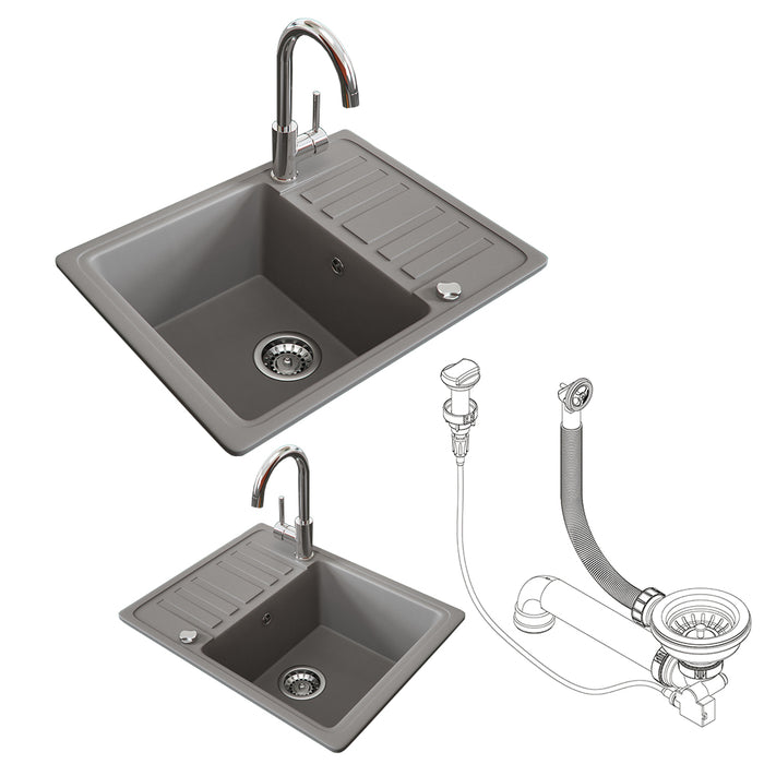 Bergström Lavello Calcestruzzo 57.5 x 46 cm con asciugatura