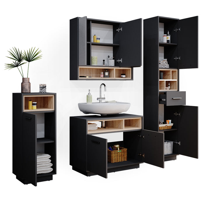 Vicco Set mobili bagno Antracite 4 parti