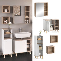 Vicco Set mobili bagno Bianco 4 parti, con armadio midi