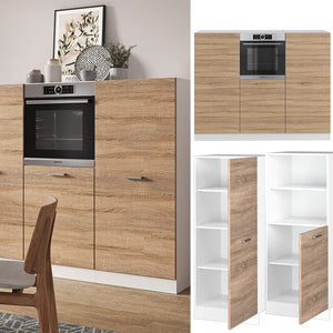 Vicco Cucine componibili piccole Sonoma/Bianco 180 cm senza piano di lavoro