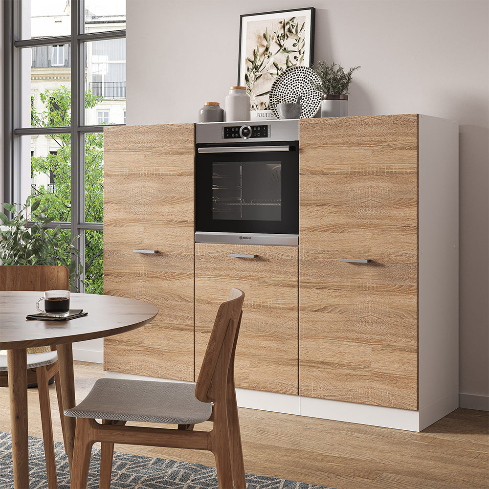 Vicco Cucine componibili piccole Sonoma/Bianco 180 cm senza piano di lavoro