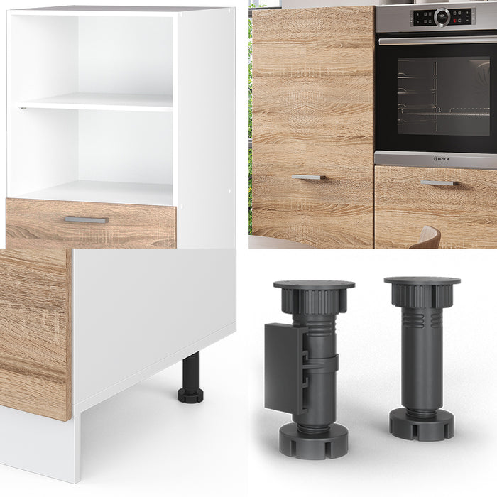 Vicco Cucine componibili piccole Sonoma/Bianco 180 cm senza piano di lavoro