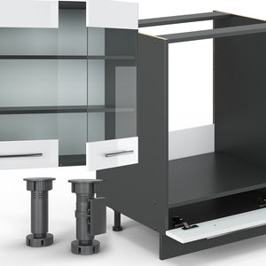 Vicco Cucina angolare completa Bianco lucido/antracite 347 x 257 cm , PL Rovere