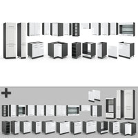 Vicco Cucina angolare completa Bianco lucido/antracite 347 x 257 cm , PL Rovere