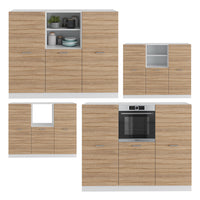 Vicco Cucine componibili piccole Sonoma/Bianco 180 cm senza piano di lavoro