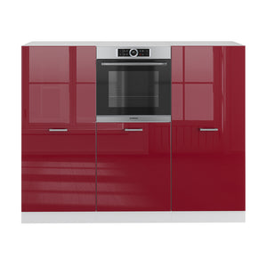 Vicco Cucine componibili piccole Rosso lucido/bianco 180 cm senza piano di lavoro