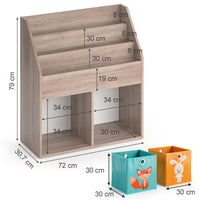 Vicco Libreria bambini Sonoma 30.7 x 79 cm con 2 scatole pieghevoli opt.1
