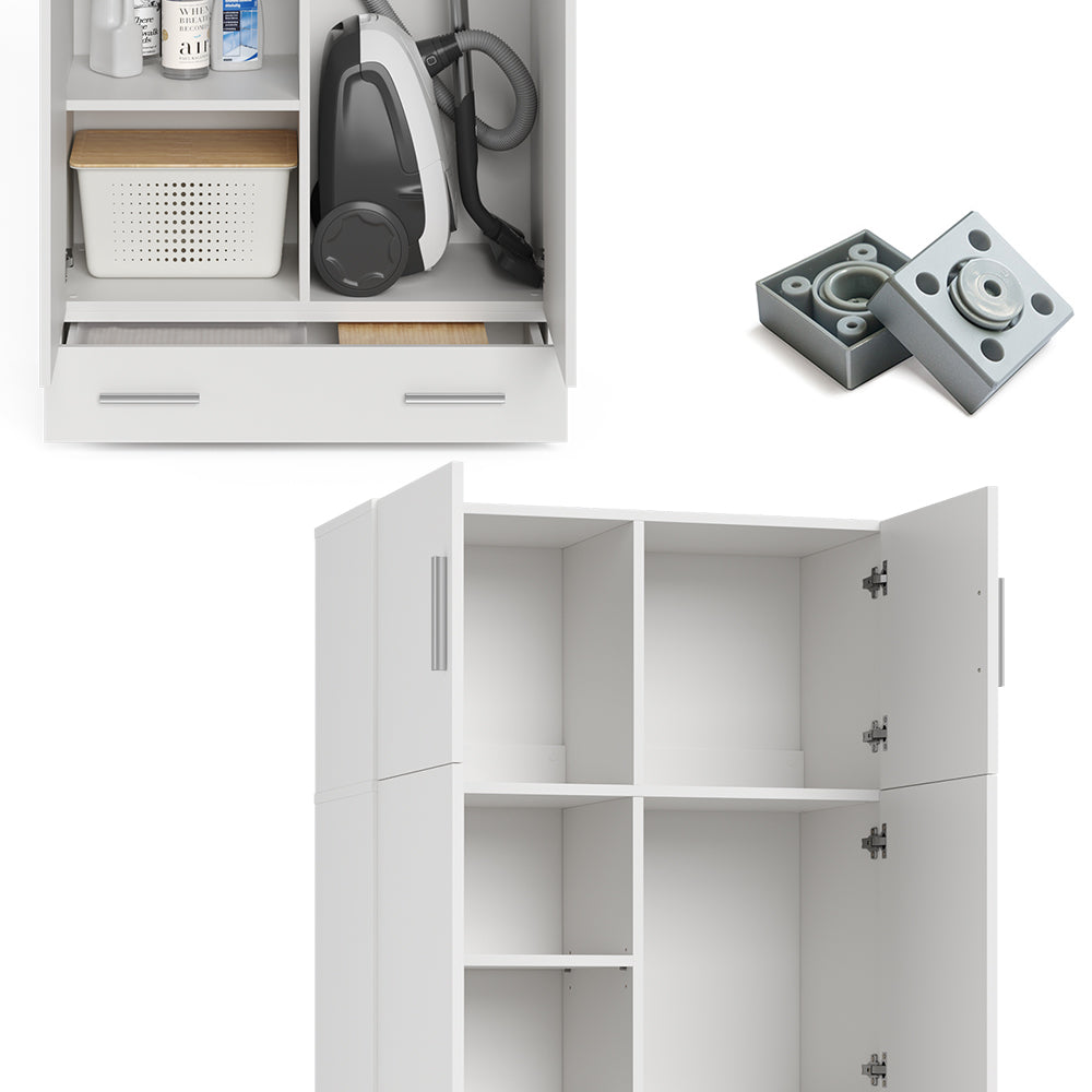 Vicco Scaffale per file Bianco 80 x 182.4 cm con estensione dell'armadio e cassetto