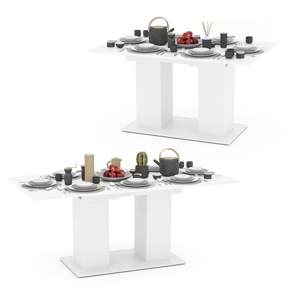 Vicco Tavolo da pranzo allungabile Bianco 90 x 140 cm