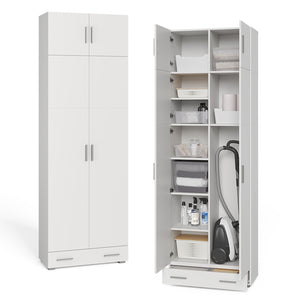 Vicco Scaffale per file Bianco 80 x 182.4 cm con estensione dell'armadio e cassetto