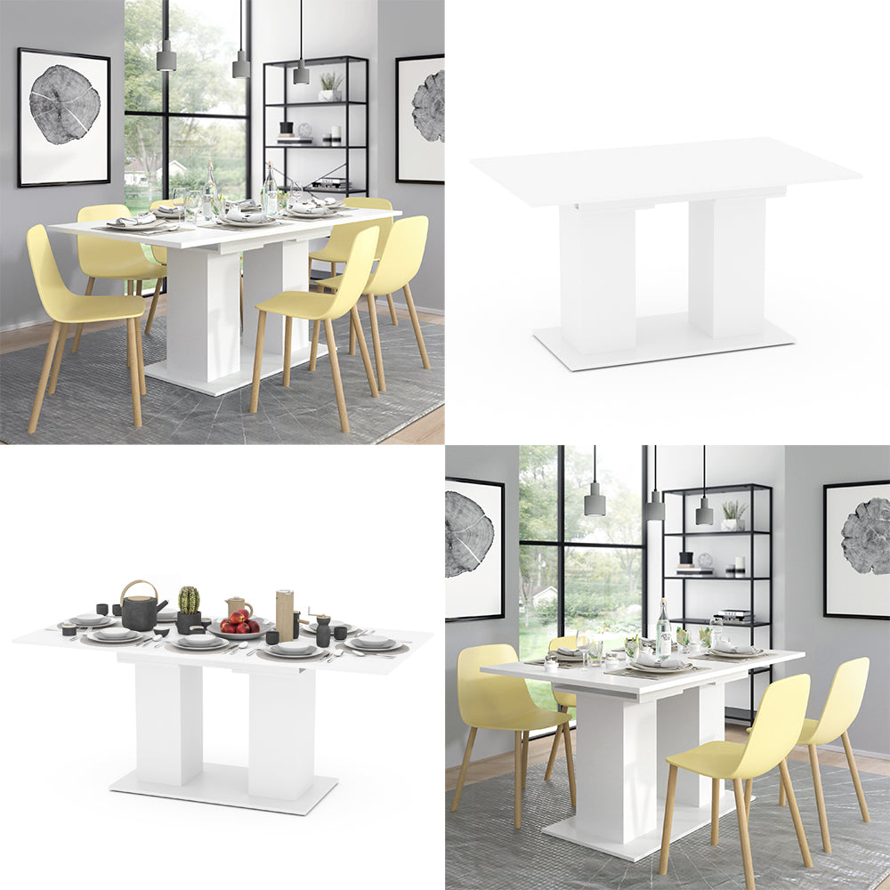 Vicco Tavolo da pranzo allungabile Bianco 90 x 140 cm