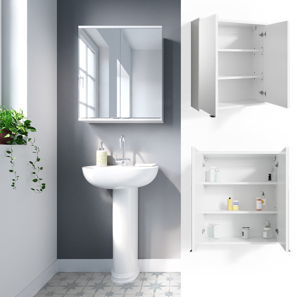 Vicco Specchio contenitore bagno Bianco 60 x 68 cm