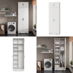 Vicco Scaffale per file Bianco 80 x 182.4 cm con estensione dell'armadio e cassetto