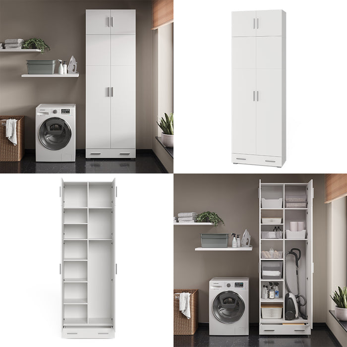 Vicco Scaffale per file Bianco 80 x 182.4 cm con estensione dell'armadio e cassetto