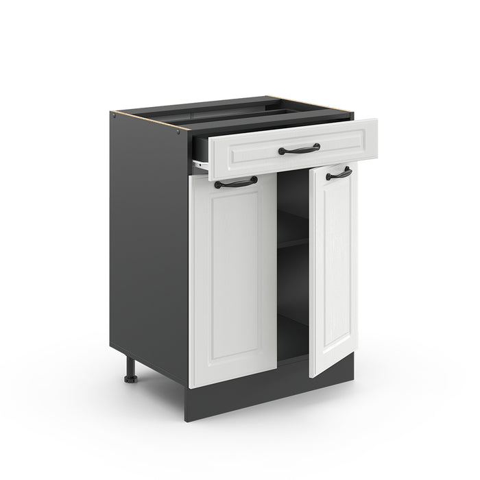 Vicco Mobiletto base per cucina Bianco casa di campagna 80 cm , PL Antracite