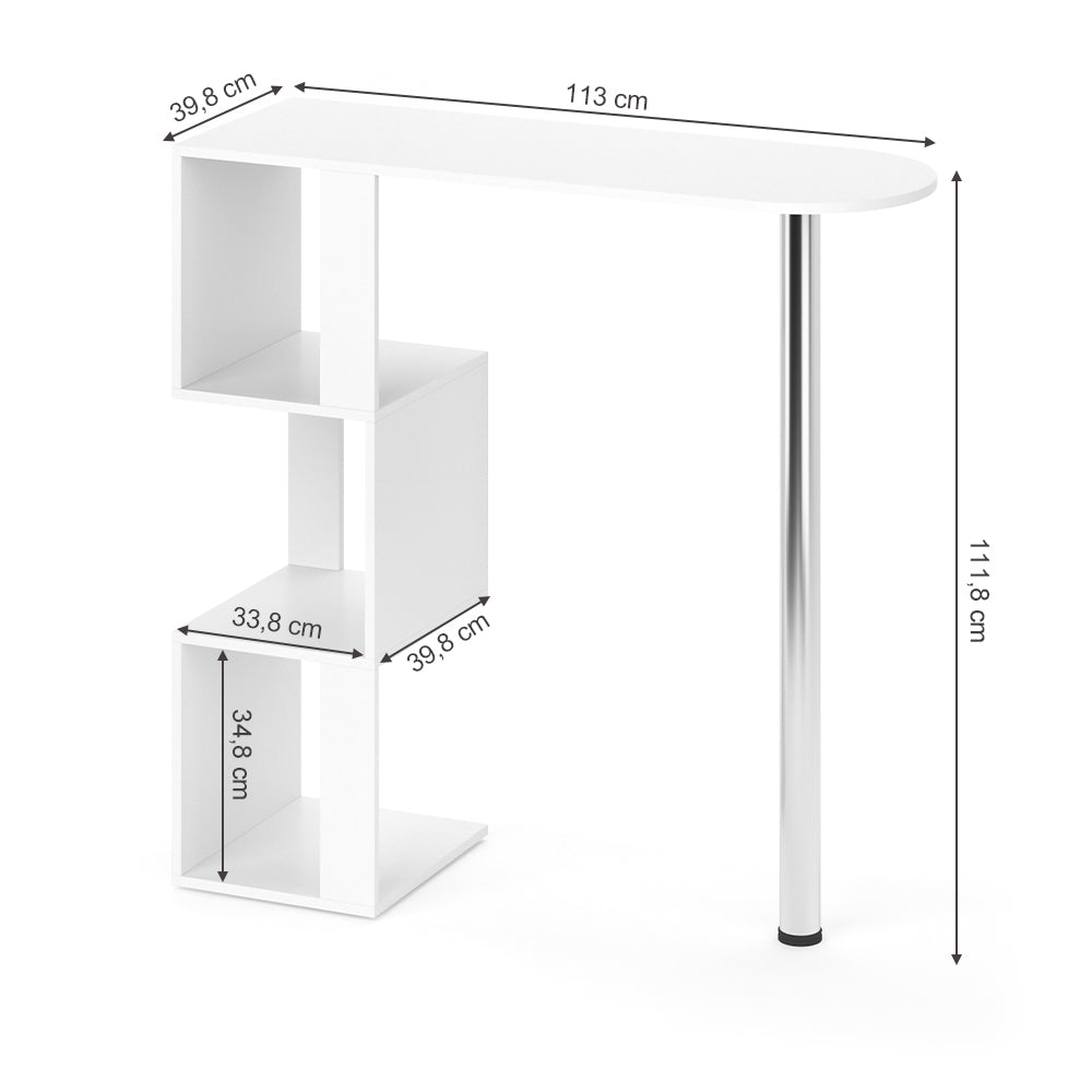 Vicco Tavolo bar alto Bianco 113 x 39.8 cm