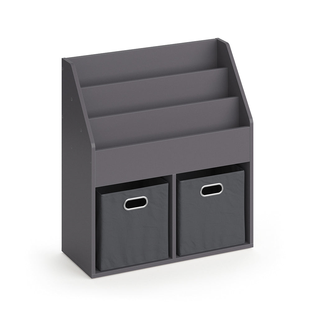Vicco Libreria bambini Grigio 30.7 x 79 cm con 2 scatole pieghevoli opt.1