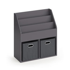 Vicco Libreria bambini Grigio 30.7 x 79 cm con 2 scatole pieghevoli opt.1