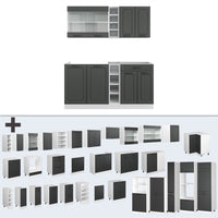 Vicco Cucina completa Antracite casa di campagna/bianco 160 cm , PL Antracite