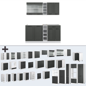 Vicco Cucina completa Antracite casa di campagna/bianco 160 cm , PL Antracite