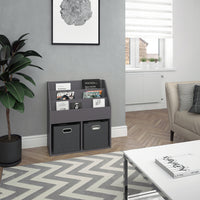 Vicco Libreria bambini Grigio 30.7 x 79 cm con 2 scatole pieghevoli opt.1
