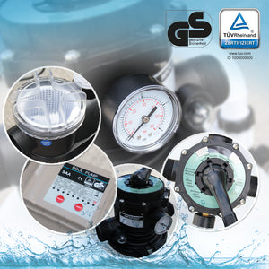 OK-Living Sistema di filtraggio a sabbia Grigio 13.200 litri/ora