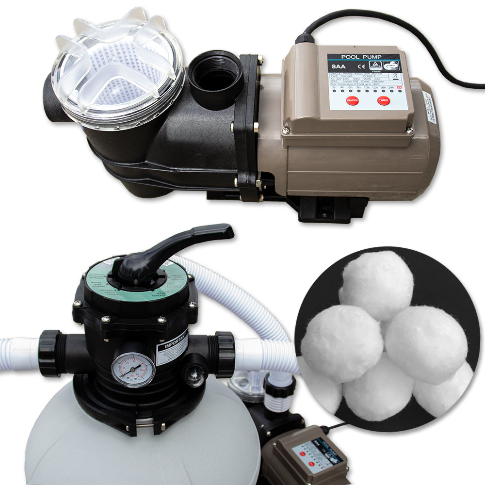 OK-Living Sistema di filtraggio a sabbia Grigio 13.200 litri/ora