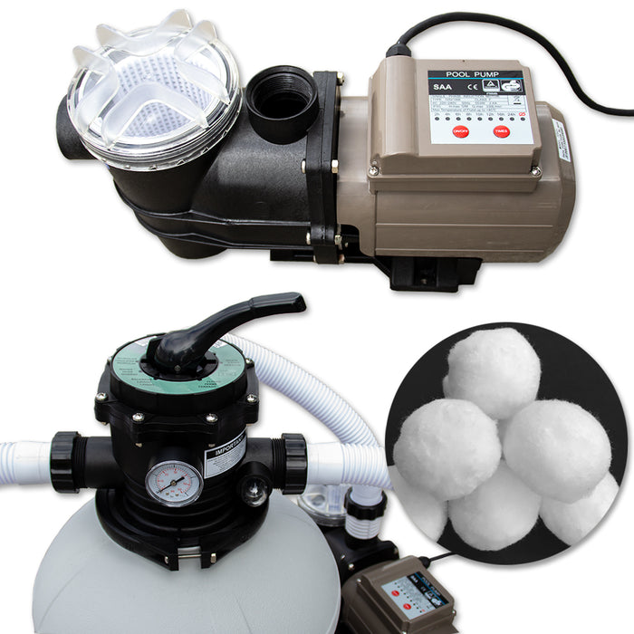 OK-Living Sistema di filtraggio a sabbia Grigio 13.200 litri/ora