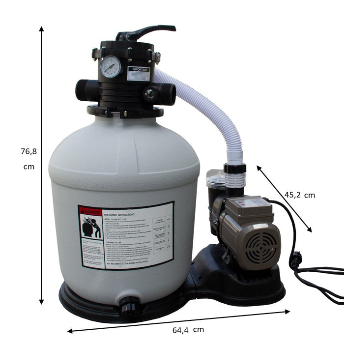 OK-Living Sistema di filtraggio a sabbia Grigio 13.200 litri/ora