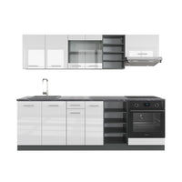 Vicco Cucina componibile Bianco lucido/antracite 240 cm , PL Antracite