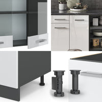 Vicco Cucina componibile Bianco lucido/antracite 240 cm , PL Antracite