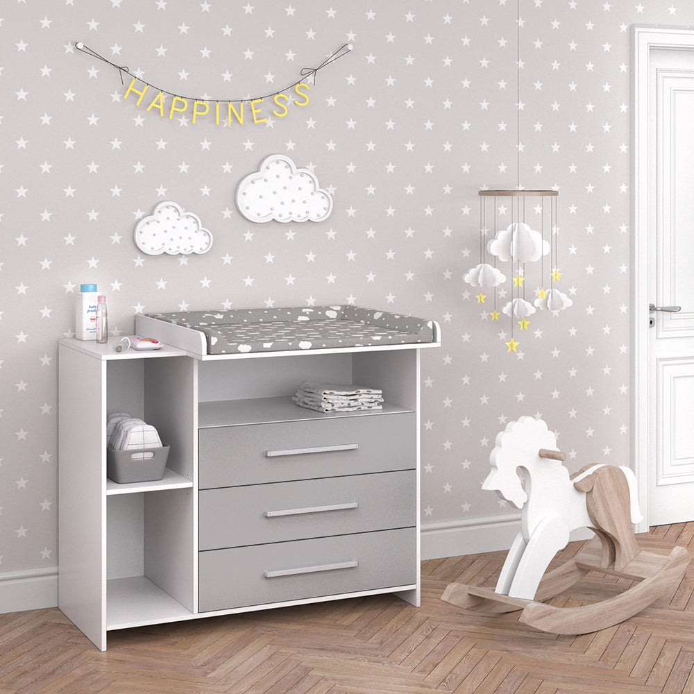 Vicco Fasciatoio Bianco/Grigio 113 x 100 cm