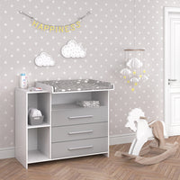 Vicco Fasciatoio Bianco/Grigio 113 x 100 cm